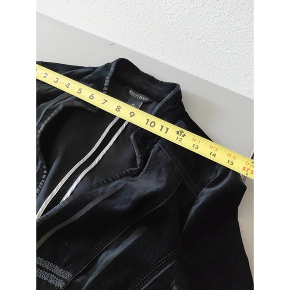 WHBM Velvet Blazer Jacket Womens 10 Black Military Luxury Goth Indy Retro Punk - Picture 11 of 15